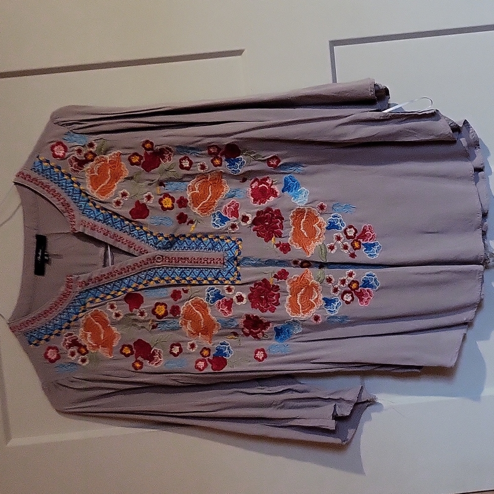 Women's Beige Embroidered Shirt